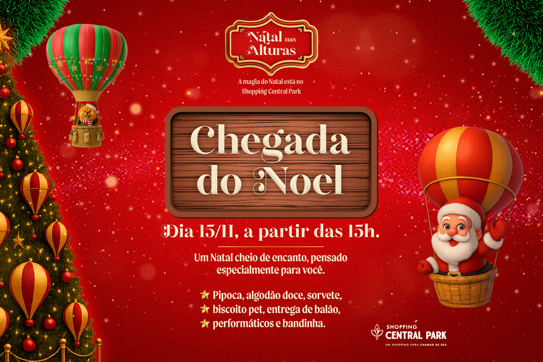 Chegada do Noel no Shopping Central Park!